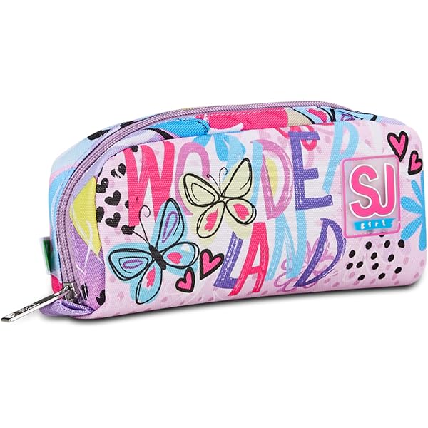 Safta Munich Basic Astuccio Triplo Per Bambini - Scuola, Leggero E Resistente, 22x3x12 Cm, Colore Fucsia