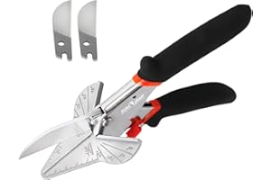 FLORA GUARD Tijeras de inglete, cortador multiángulo, corte de junta para cortar madera blanda, plástico, PVC y más, incluye 2 cuchillas de repuesto (JDJ-3)