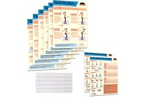 ZONDASHIN Ensemble d'affiches d'exercices sur plaque vibrante pour tout le corps : 6 guides d'entraînement et 2 plans personnalisables de 30 jours pour une utilisation à la maison et à la salle de sport