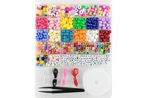 Cragmut 800 Piezas Abalorios para Hacer Pulseras Niñas Kit, Cuentas para Pulseras Friendship Bracelet Accesorios, Cuentas de Letras para Niños, para Niñas y Niños Manualidades