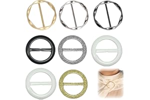 Hongoen 8 PCS T-Shirt Clip, Schal Ring, Schnalle, Seidenschal Ring, Gürtelschnalle für Damen, Clips zum Spannen Gürtelschnallen