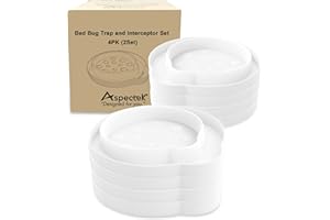 Pułapka na Pluskwy ASPECTEK, Interceptor Pluskiew - Zestaw 8 Sztuk. Pułapka na Owady, Bezpieczna Ekologiczna, Eliminator Pluskiew (Biały)