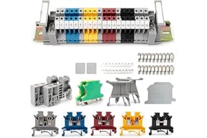 AISNY Reihenklemmen Hutschiene UK 2,5B, Durchgangsklemme Klemmleiste DIN Schienenanschlussblocks Kit Hutschienen Klemmen für DIY Automatisierungsprojekte Produktionsautomatisierung