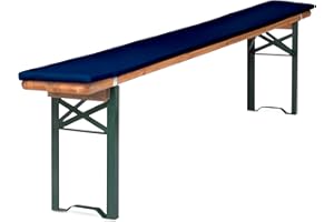 ‎TEXDEKO TexDeko® Bierbankauflage gepolstert 220x25x2cm waschbar mit Reißverschluss für Bierzeltgarnitur Härtegrad Mittelhart RG23 Bequeme Bankauflage zum selber aufziehen (Dunkelblau)