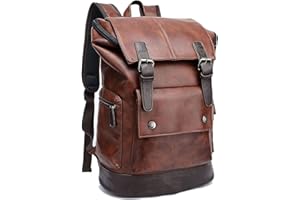 Fur Jaden Brown Leatherette Anti Theft Casual Laptop Backpack with 15.6 Inch Laptop Pocket