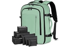 Lekespring Mochila Viaje Cabina Avion 40x20x25 | Mochila Viaje Mujer Hombre - Maletas de Viaje Cabina con 6 Bolsas Organizadoras - Vacaciones Negocios Viajes Escuela