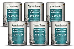 Venandi Animal Comida de Calidad para Gatos - Pavo como monoproteína, Comida húmeda, sin Cereales y Natural, Paquete de 6 (6 x 800 g)
