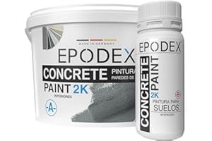 EPODEX PINTURA PARA HORMIGÓN 2K – Pintura epóxica para suelos, suelo garaje, resina epoxi para suelo – Impermeable – Sótano, garaje, taller – Interior y exterior cubierto – 1,8kg (7m² con 2 capas)