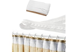 KERANEET Gardinenband Kräuselband 30m*2.5cm Faltenband Falten Gardinenband Universalband Falte für Wohnzimmer Schlafzimmer Büro Fenstervorhang Türvorhang Duschvorhang - Weiß