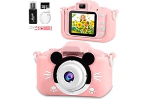 DONGQI Macchina Fotografica Bambini, 2.0 Pollici Schermo HD da 1080P Selfie Fotocamera Digitale per Bambina Videocamera per Ragazzi 3-12 Anni, con Scheda 32 GB, Regali Giocattolo di Compleanno