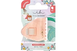 invisibobble - Everclaw S Oasis Coral Crush – mała spinka do włosów w delikatnej koralowej czerwieni – nie zawiera metalu i chroni włosy – modny wygląd, bezpieczne trzymanie, zdrowe włosy