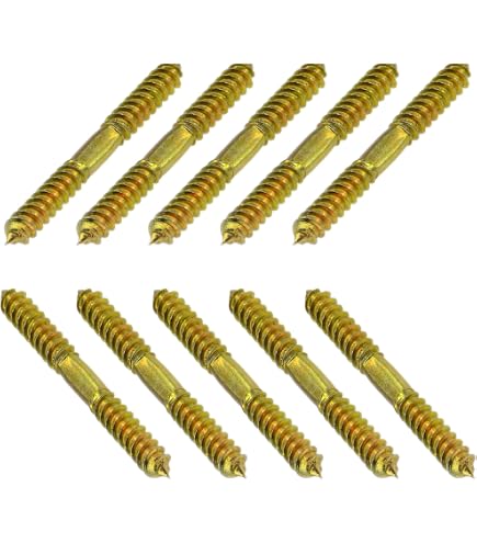 10Pcs Uxcell M6 X 59mm Double Ended Threaded Studs – Self-Tapping Wood Screw & Bolt Rod Combo
