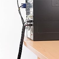 D-Line CZ252.5B flexibler Kabelkanal für den Schreibtisch | Optimale Kabelordnung mit dem Kabelschutzschlauch | Länge 2…