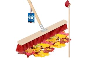 KOTARBAU® Gatukvast - Industrikvast - 65 cm - Gatukvast med Handtag - Uteborste - Sopborste - Sopkvast - Trädgårdskvast - Gårdskvast - Verkstadskvast - Hård Borst - Trä - PVC