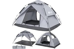 DEWUR Tienda de campaña para 3 – 4 personas, resistente al agua, para senderismo, camping, exterior, festival