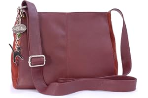 Catwalk Collection Handbags - Torebka Crossbody dla Kobiet - Damska Średnia Torba na Ramię - Regulowany Pasek - Skóra i Zamsz - Charlotte