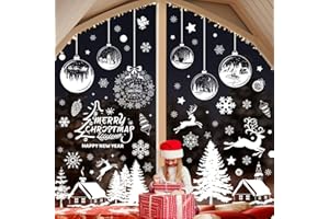 QZOSZ Pegatinas Navidad Ventanas Cristal, Decoracion Navidad Hogar Reutilizables Vinilos Navidad Grandes, Pegatinas de Navidad para Cristales 197 Fensterbilder Weihnachten