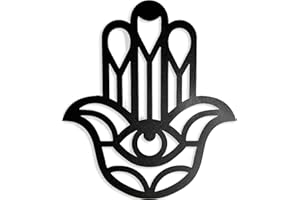 keluly Decorazione in metallo. Scultura da parete galleggiante, con ombre, in acciaio. (21 x 15 cm, Mano di Fatima)