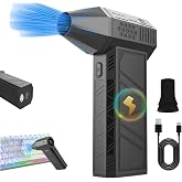 AEE&reg; Turbo Jet Fan 120,000 RPM Rechargeable 3 Stage Flashlight Compressed Air Spray Cleaner with Attachment Head &ndash; Portable Dust Blow