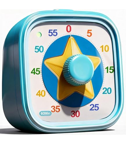 VFANDV Minuteur Visuel 60 Minutes Mécanique - Timer Enfant Magnétique Cuisine Bureau