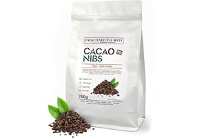 CACAO VENEZUELA DELTA Cacao V Delta Nibs De Cacao Puro 750g - Puntas Premium Sin Azúcar Nibs Chocolate Negro Naturales Veganos Sin Gluten Antioxidantes Con Flavonoides No GMO