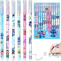 12 Penne Gel Cancellabili 0.5mm - Kawaii Per Scuola E Ufficio - Con Gomma Integrata - Nero - Foto 4