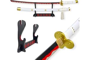 FÉENOMENN Katana One Piece Zoro Ame No Habakiri - Epée Lame Bois - Support Japonais Inclus