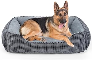 JOEJOY Legowisko dla psa XXL dla dużych psów, kosz dla psa, nadaje się do prania, puszyste, miękkie, pluszowe legowiska dla psów, 106 x 80 x 23 cm, koszyk dla dużych psów i kotów