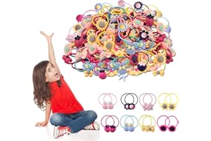MUFEKUM 130 Pcs Girls Hair Bands, Candy Color Elastics Hair Ties Girls Soft Rubber Bands Ponytail Holder Children Hair Accessories, Hair Ties Ropes Hair Bobbles for Girls Kids Toddlers