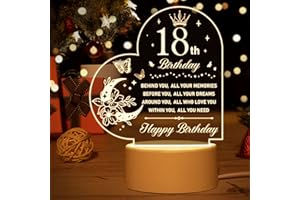 Vetbuosa 18th Birthday Gifts for Girls and Boys, 18 Years Old Birthday Gifts Night Light, 2005 18th Birthday for Daughter, Son, Niece, Sister, Best Friend, Girlfriend Anniversary Ideas Night Lamp