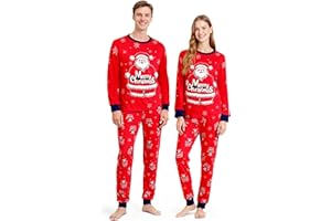 DECOVICI Christmas Pajamas Men Women 1 Pack, Family Christmas Pyjamas Matching Sets for Couple Adults Holiday Pjs Sleepwear