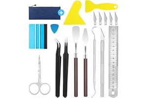 ‎X SIM FITNESSX X SIM FITNESSX Plotter Zubehör Entgitterwerkzeug, 12 Stück Vinyl Jäten Werkzeuge DIY Bastelwerkzeug Set HTV, Cameos, Beschriftung, einschließlich Entgitterhaken Pinzette Spatel für Silhouette