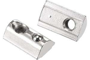 TA-VIGOR M6 T Slot Nuts Roll-in Spring T-Nuts, Carbon Steel Nickel Plated for 4040 Series Aluminium Extrusion Profile Rail 8mm Slot, 15Pcs