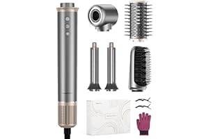 TRANXPHIT Hairstyler 5 w 1, 16 0000 obr./min, szybkoschnąca, 500 milionów ujemnych jonów, wysoka prędkość stylizacji włosów z lokówką, szczotka do prostowania, szczotka okrągła, 3 poziomy temperatury