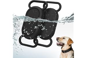 VEGO Samsung Galaxy SmartTag2 Case for Dog Collar, (2 Pack) Waterproof Silicone Case for Pet Cat, Anti-Lost Scratch Resistant Protective Cover Accessory for Samsung Galaxy Smarttag2 Tracker (Black)