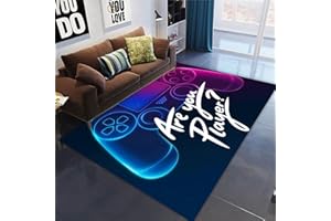 PEIHUODAN Area Rugs Gamepad 3D Hip Hop Graffiti Large Living Room Carpet Multicolor Teen Boys and Girls Modern Bedroom Carpet Non-slip Polyester Game Control Buttons Floor Mat (Colour3,120 x 180 cm)