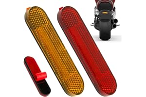 AYHYHLJZJ 2 piezas Catadióptrico Motocicleta, 96 x 24 mm Catadióptrico Rojo Amarillo Oval para Bicicleta Scooter Moto Trasera Multifuncional, Reflector Velo