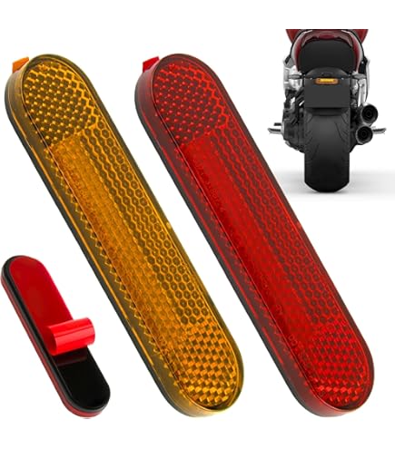 Réflecteur Arrière Jaune Lot De 4 Catadioptres Autocollants Jaunes E4 - 96x24mm | Réflecteurs Pour Moto, Vélo, Scooter | Sécurité Nuit Et Intempéries Accessoires Visibilité Moto