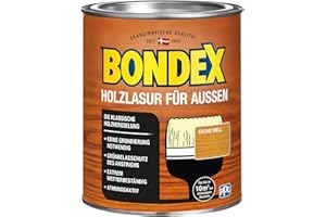 Bondex Holzlasur für Außen Eiche 0,75 L für 10 m² | Hoher Wetter- und UV-Schutz | Natürliches Abwittern - kein Abplatzen | seidenmatt | Holzschutzlasur | Holzlasur