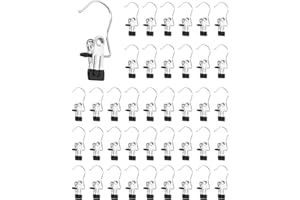 QWORK® 40PCS Cintres Pinces INOX, Crochet à Linge Portable pour Pantalon, Chaussures, Serviette, Chaussettes