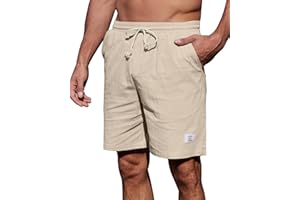 YAOHUOLE Short en Lin Homme Bermuda Lin Grande Taille Shorts Et Bermudas Homme