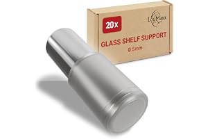 LouMaxx Hyllstöd 5 mm för glasgolv – set om 20 förnicklade hyllstift 5 mm med gummering – hållbara golvhållare 5 mm för stabi