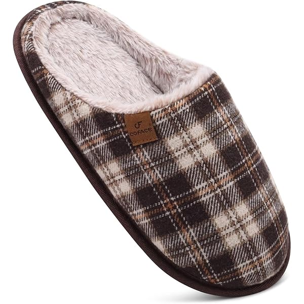 SMajong Heren Pantoffels Winter Warme Huis Schoenen Antislip Mocassin-pantoffels Fuzzy Slippers voor Binnen en Buiten Zwart Rood 46 EU