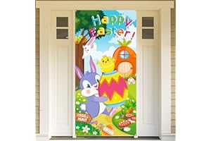 DPKOW Wesołych Świąt Wielkanocnych Baner na Wielkanoc Drzwi Dekoracja Ścienna, Baner Tkaninowy na Wielkanoc Outdoor Game Activities Dekoracja, Wielkanoc Zdjęcie Tło Plakat, Dekoracja Wielkanocna, 180
