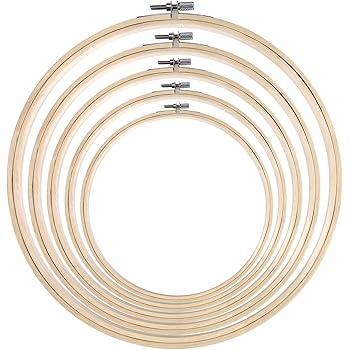 8x Bambus Stickrahmen 15cm - Rund Für Handarbeit Und DIY