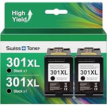 Lot De Cartouches D'encre Remanufacturées 301XL - 2 Noirs + Couleurs, Compatibles HP Deskjet 1000c Et Autres