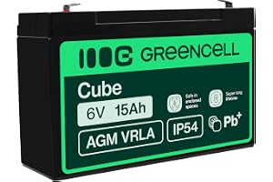 Green Cell AGM 6V 15Ah VRLA Blybatteri för Larm och Brandskyddssystem