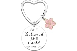 SDOFY Inspirational Keyrings She Believed She Could So She Did Women Girls Gifts Congratulations Gift Keychain Gifts for Daughter Sister Girlfriend Niece Best Friends