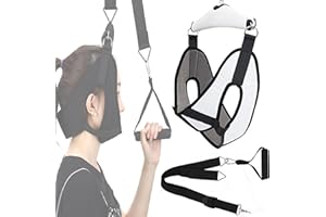 WDEC Neck Stretcher zervikalen Nacken Traktion Gerät, Halswirbel Nackentraktionsgerät über, Tragbarer Nackenstrecker, Professionelles Nackenzuggerät, Ratsche Hals Spannung Relief Portable über