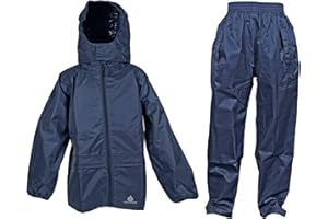 DRY KIDS Waterproof Suit - Comprising of Waterproof Packaway Jacket and Waterproof Over Trousers
